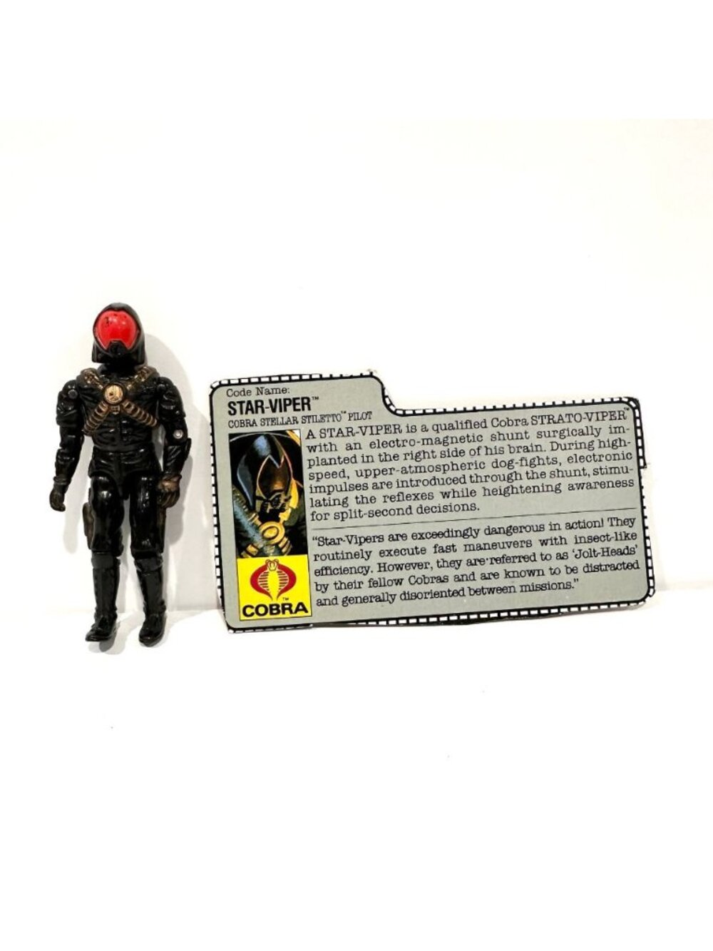Vintage 1980s G.I. Joe COBRA Star-Viper COBRA Stellar Stiletto Pilot & File Card